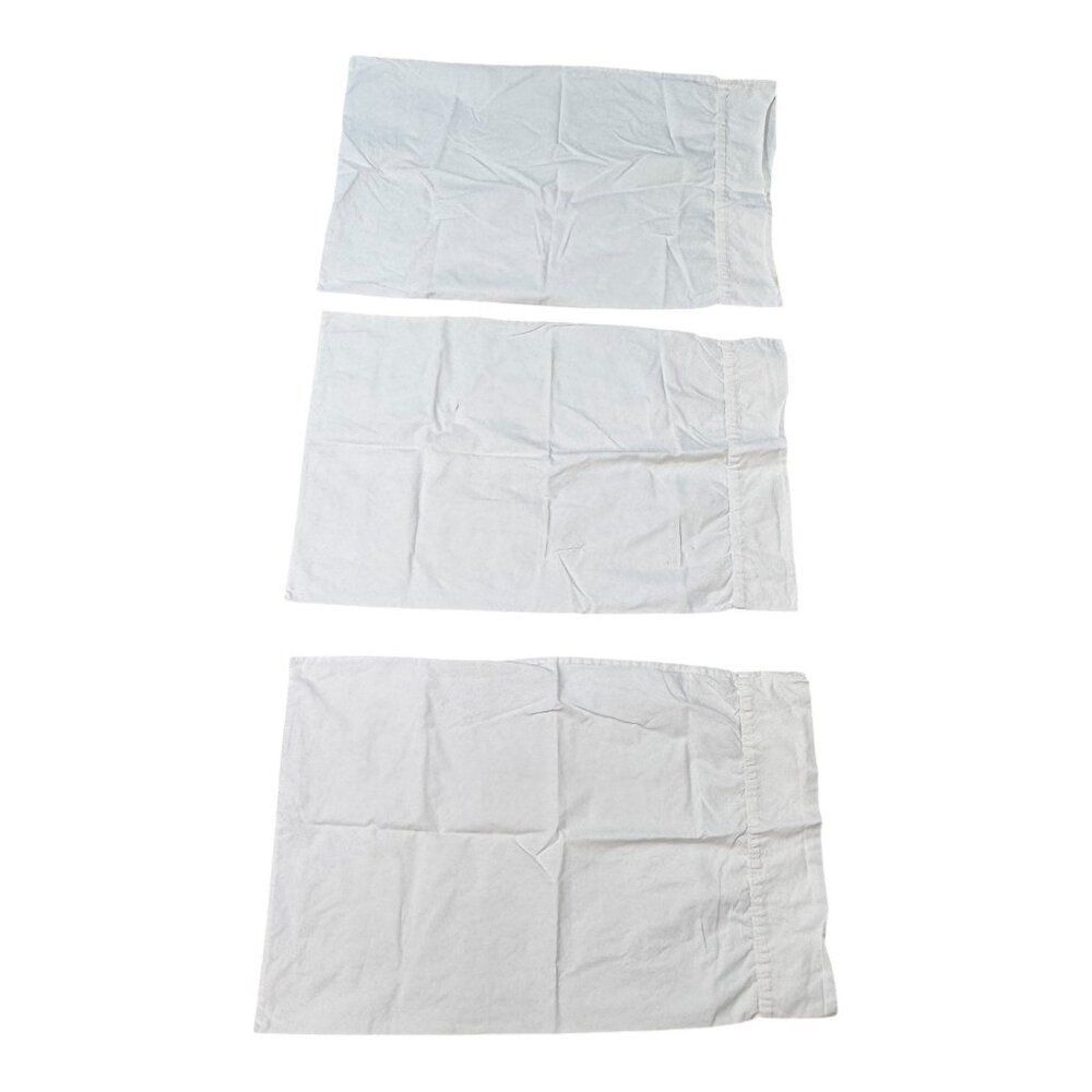 Pottery Barn White Cotton Standard Pillowcases Set Of 3 Lot Replacement Twin
